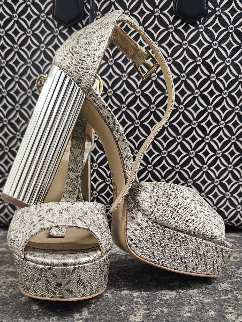 Michael Kors Gold Metallic Platform Sandals